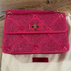 Valentino Fuchsia Studded Crossbody Bag
